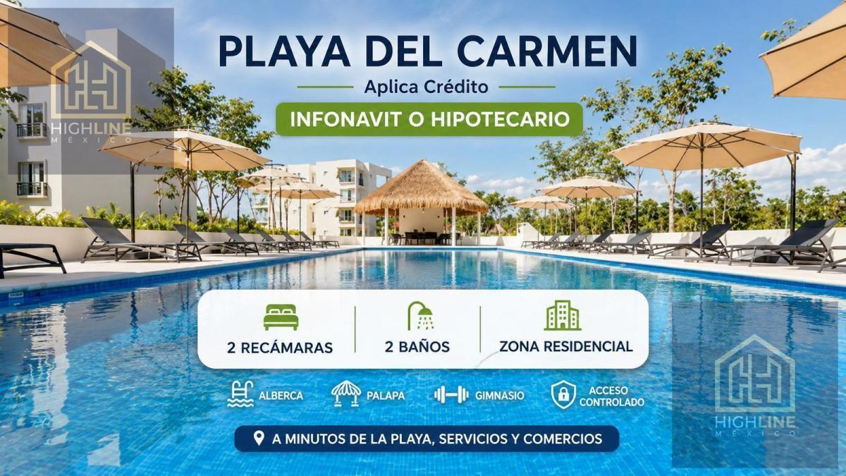 Departamento 2 Recámaras en Playa del Carmen | Aplica Credito Infonavit o Bancario | Cancha de Padel — foto principal