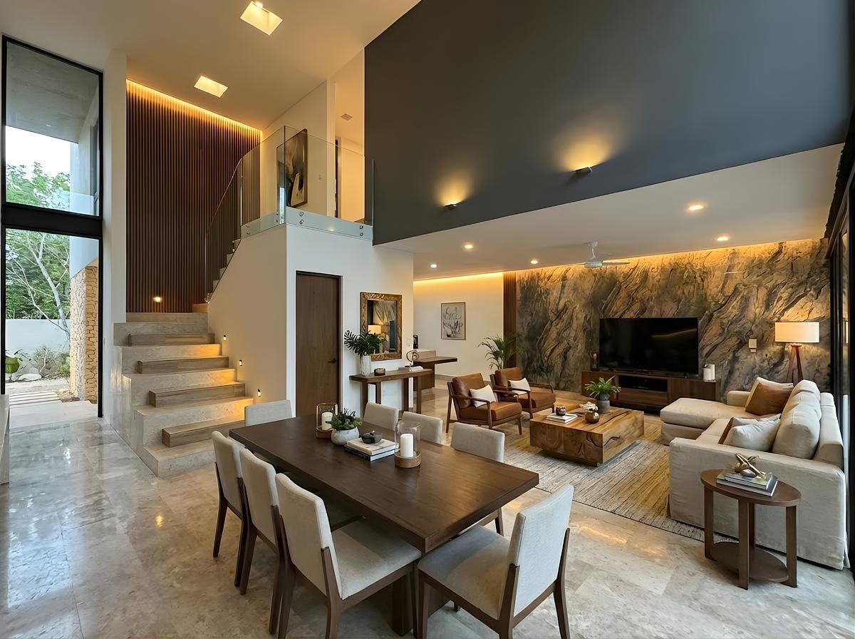 Casa con Sala a Doble Altura en Cholul, Mérida — foto principal